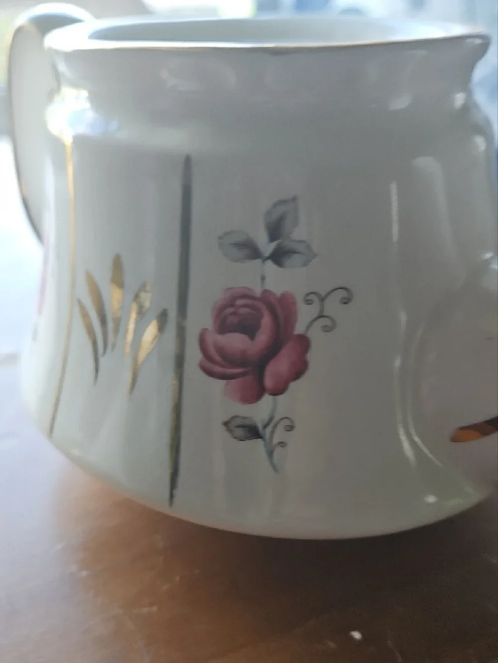Price Kenisington Oporto Cream Porcelain Teapot with Pink Rose Motif